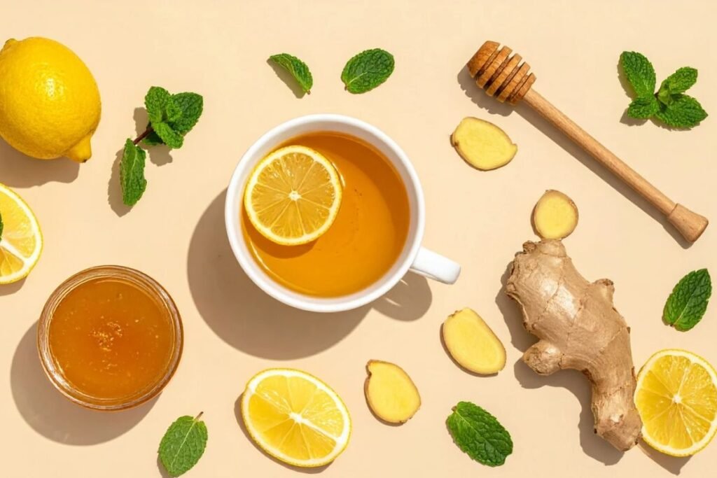 امرأة تشرب عصير صحي